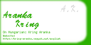 aranka kring business card